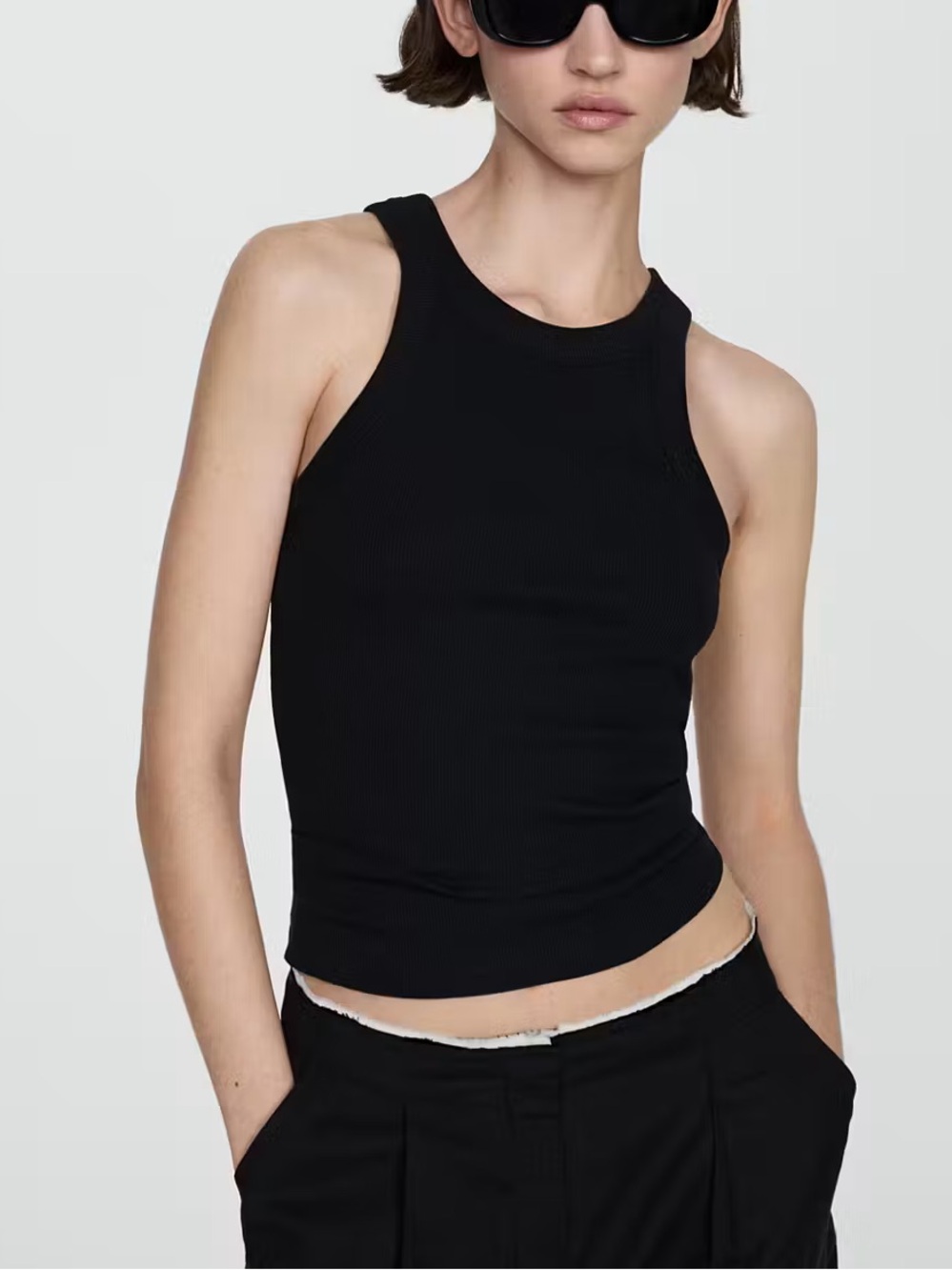 Mango Ribbed Knit Tank Top